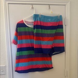 Colorful Striped T-Shirt and Shorts Set
